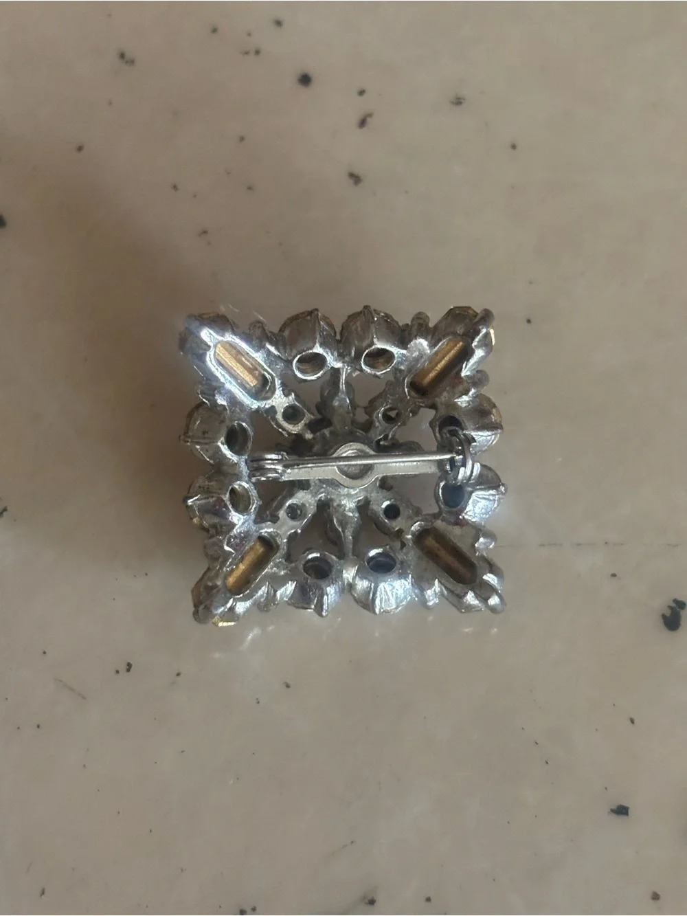 Retro 50s Rhinestone Brooch-As/Is - Picture 4 of 5